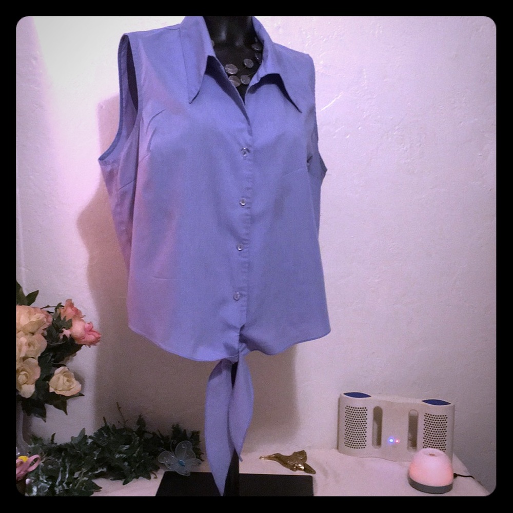 Fashion Bug Tie Front Sleeveless Top